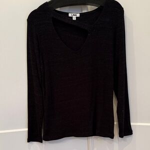 LNA Women's Black Cut Out Sweater Top